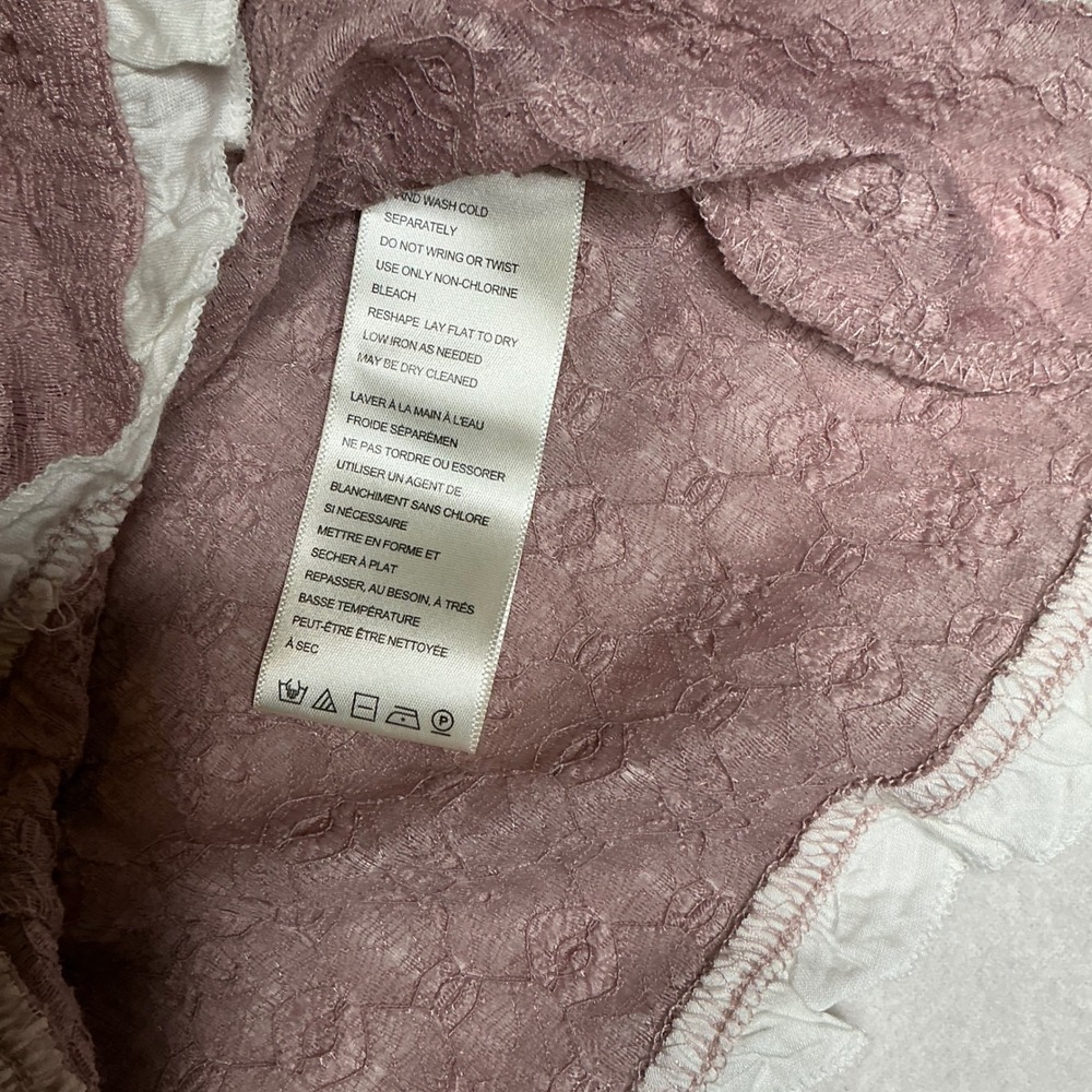 Free People Pink Textured Ruffle Cardigan Button Down Long Sleeve Top Women - Picture 8 of 10